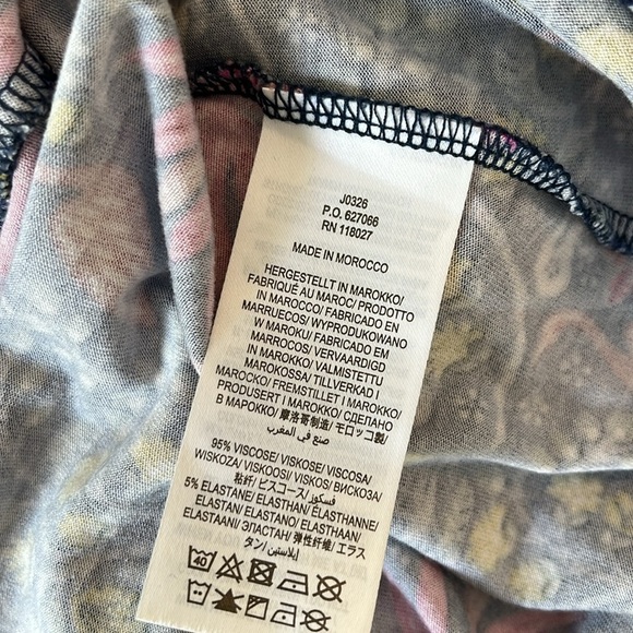 Boden Amelie Jersey Dress Navy Tropical Print Size 4P - Picture 7 of 7